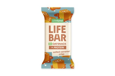 Baton proteic de ovaz cu caramel sarat, bio, 40g, Lifebar foto