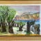 Tablou / lucrare tehnică mixtă, 34 x 24 cm, semnatura indescifrabila, rama, sticla