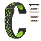 Cumpara ieftin Curea silicon, compatibila Apple Watch 9|8|7|6|5|4|3|2|1 Series, 41mm|40mm|38mm, Negru/Verde