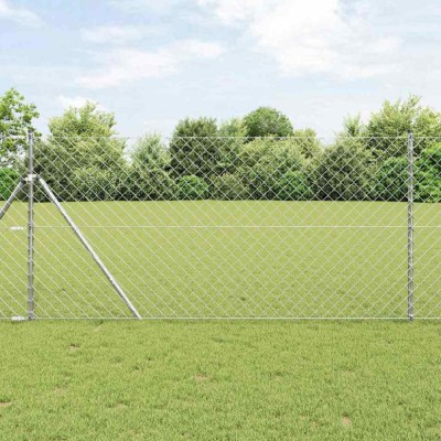 Set de St&amp;acirc;lpi de Gard Argintiu 1.2 x 10 m Oțel galvanizat foto
