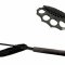Set baston telescopic flexibil negru 47 cm + box negru model nou