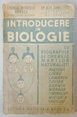 INTRODUCERE IN BIOLOGIE de CORALIA VERNESCU - NITESCU si EM. ALEX . SANIELEVICI , EDITIE INTERBELICA