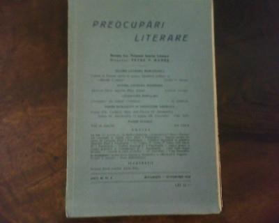 Preocupari literare. Revista Societatii Prietenii Istoriei literare, oct. 1938 foto