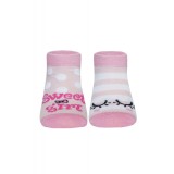 Șosete copii haioase Sweet Girl din bumbac, Funny Legs 284 - Roz Deschis, 18-20 (12)