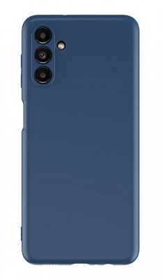Husa din silicon compatibila cu Samsung Galaxy A04S, silk touch, interior din catifea, Albastru inchis foto