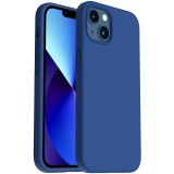 Husa din silicon ultra-slim mata cu microfibra pe interior pentru iphone 13 / albastru