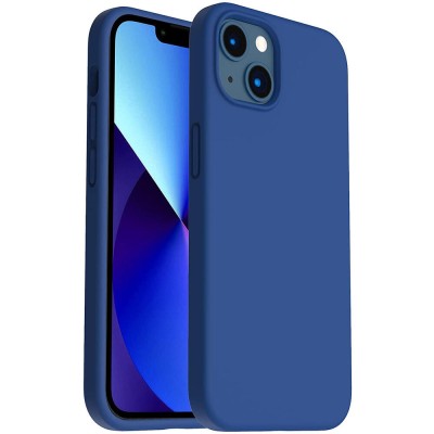 Husa din silicon ultra-slim mata cu microfibra pe interior pentru iphone 13 / albastru foto