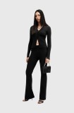 AllSaints pantaloni PEACHES culoarea negru, lat, medium waist, W032TB