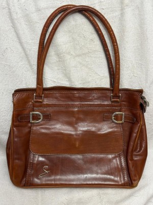 GEANTA de mana FULL PIELE naturala - De firma : SCANDIANO - Italy - Vintage ! foto
