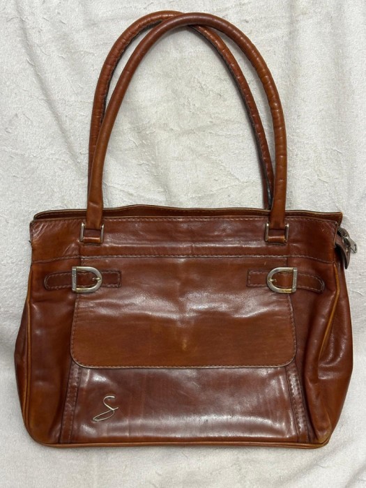 GEANTA de mana FULL PIELE naturala - De firma : SCANDIANO - Italy - Vintage !