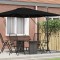 vidaXL Parasol Roma Negru 286 x 285 x 265 cm Poliester și Aluminiu 42003339