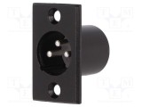 Conector XLR soclu tată PIN 3 montare pe panou CLIFF