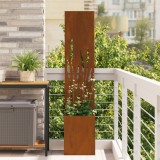 vidaXL Ghiveci de Grădină cu Panou Decorativ Ruginit 32 x 140 cm