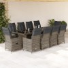 VidaXL Set bistro de grădină cu perne, 11 piese, gri, poliratan 3277241