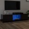 Comodă TV cu lumini LED, negru extralucios, 140x40x36 cm