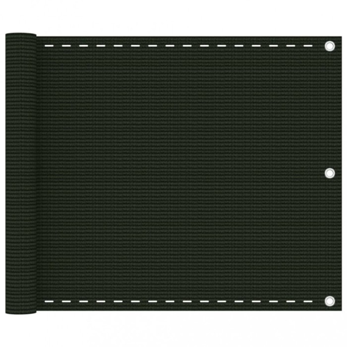 vidaXL Paravan pentru balcon, verde &icirc;nchis, 75x600 ,HDPE
