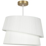 HOMCOM Lampă suspendată elegantă cu abajur dublu, reglabilă pe &icirc;nălțime, pentru living, Alb | Aosom Romania