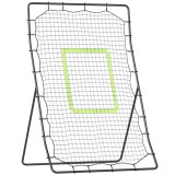 HOMCOM Plasă Rebounder Pliabilă pentru Fotbal și Baseball cu 21 de Corzi și Zonă de Precizie, 123x90x174 cm, Negru | Aosom Romania