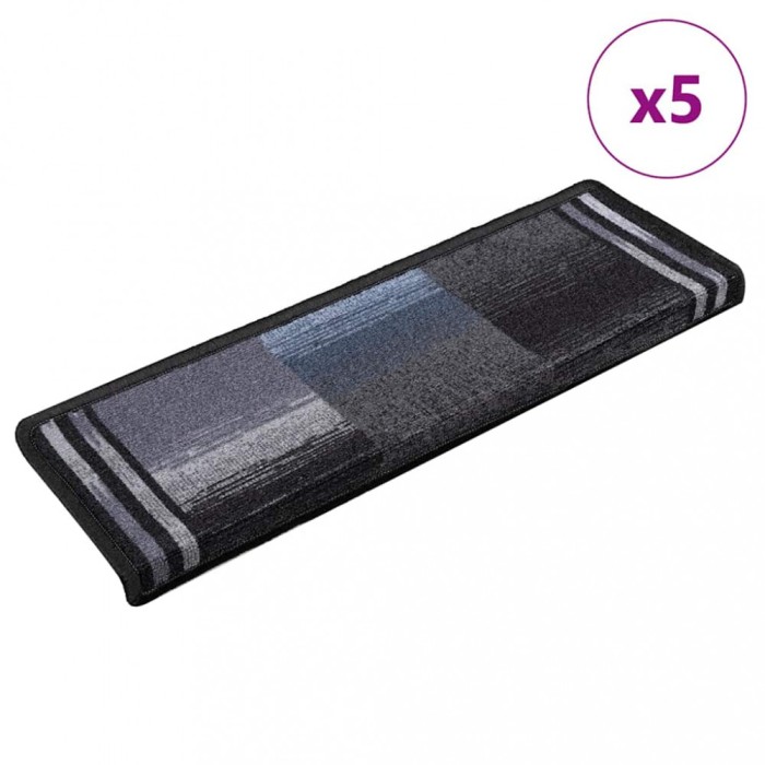 Covorase de scari autoadezive, 5 buc., negru si gri, 65x21x4 cm