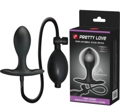 Dop Anal Inflatable Anal Plug II, Silicon, Negru, 9.1 cm foto