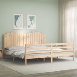 VidaXL Cadru pat cu tăblie 200x200 cm, lemn masiv de pin