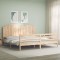 vidaXL Cadru pat cu tăblie 200x200 cm, lemn masiv de pin