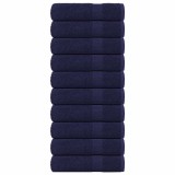 vidaXL Prosoape de m&acirc;nă 10 buc Bleumarin 50x100cm 360 g/m&sup2; 100% bumbac