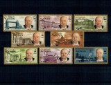 Ajman 1967 - Churchill, personalități, clădiri, supratipar valori, noi, serie dantelata neuzata