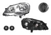 Far VW Polo Hatchback 04.2005-08.2009 TYC partea Dreapta, tip bec H1+H7, culoare rama argintiu