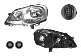 Far VW Polo Hatchback 04.2005-08.2009 TYC partea Dreapta, tip bec H1+H7, culoare rama argintiu