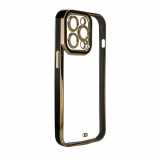 Husa de protectie telefon Hurtel pentru Apple iPhone 13 Pro, Fashion Gold Frame, Plastic, Negru
