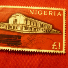 Timbru Nigeria 1961 -Gara , tren ,val. 1Lira stamp