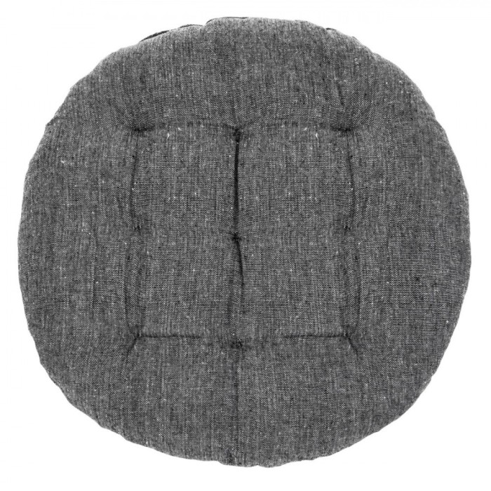 Perna Scaun, Model Rotund, Culoare Gri, Dimensiune 38x5cm, Material Bumbac