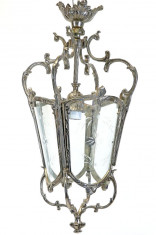 Lampa Art Nouveau din alama masiva argintie CAT-lamp-31-sv foto