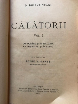 Calatorii vol. I / D. Bolintineanu 1915 foto