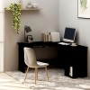 Gossi birou de colt in forma de l, negru 120x140x75 cm lemn prelucrat