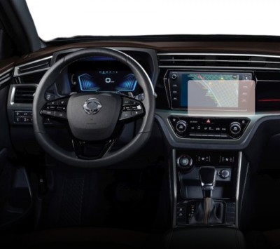 Folie protectie display navigatie Duragon, din silicon, pentru Ssangyong Korando 2019+, transparenta, anti-shock, kit instalare foto