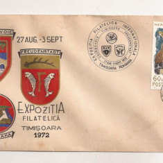 P5 Plic FDC- Expozitia Filatelica Timisoara 1972 , necirculat
