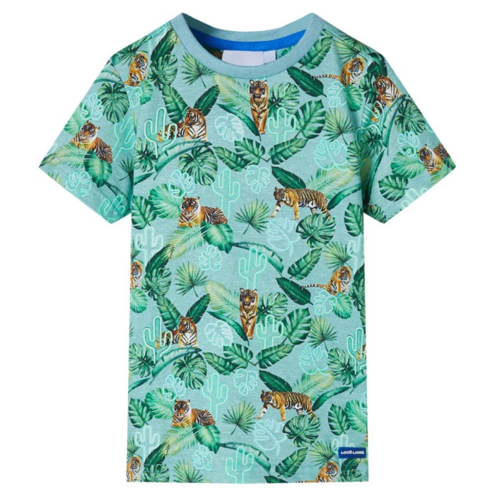 Tricou pentru copii, verde deschis melanj, 128 12407