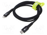 Cablu USB 2.0 Goobay Apple Lightning și USB C 1m negru 60W