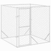 Padoc de exterior pentru caini argintiu 2x2x2 m otel galvanizat