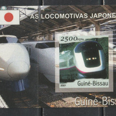 Guinea Bissau 2001 - Locomotive din Japonia NEDANTELATE S/S 1v MNH