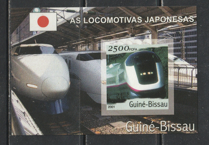Guinea Bissau 2001 - Locomotive din Japonia NEDANTELATE S/S 1v MNH