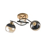 Candelabru Klausen Theme 2, Design Clasic Negru Auriu, Sticla Ambra 2xE27, Iluminat Interior Elegant, 25x43x27 cm, Corp Lustra pentru Dining Living