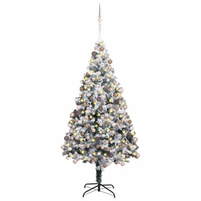vidaXL Brad de Crăciun artificial cu 300 LED Verde 180 x 115 cm 3396960 foto