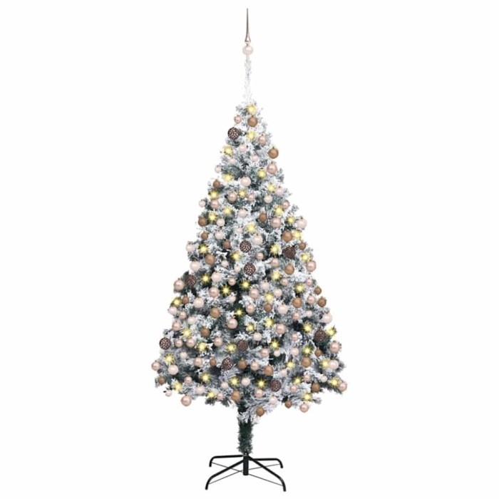 vidaXL Brad de Crăciun artificial cu 300 LED Verde 180 x 115 cm 3396960