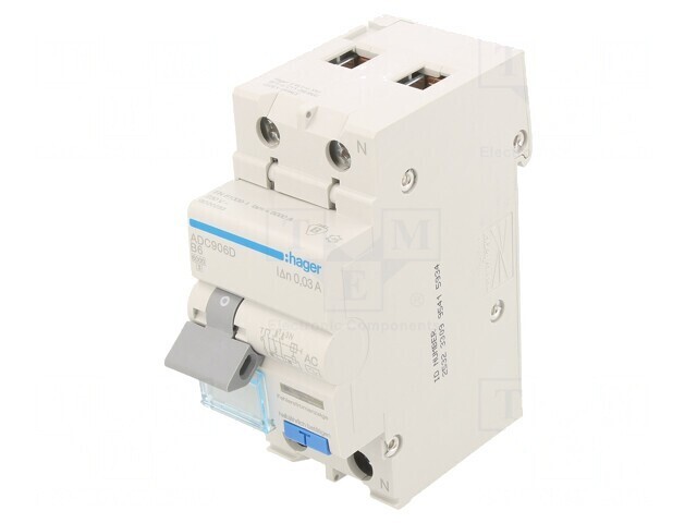 &Icirc;ntrerupător RCBO 6A 30mA 250A ADC906D