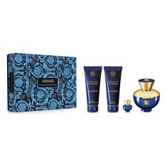 Set cadou Versace Dylan Blue pentru femei EDP 100 ml + EDP 5 ml + 100 ml gel de duș + 100 ml loțiune de corp