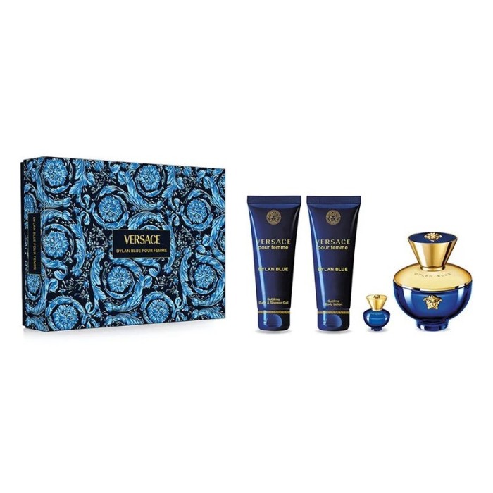 Set cadou Versace Dylan Blue pentru femei EDP 100 ml + EDP 5 ml + 100 ml gel de duș + 100 ml loțiune de corp