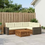 vidaXL Set de canapele de exterior 5 pcs Natural și Crem 3383338